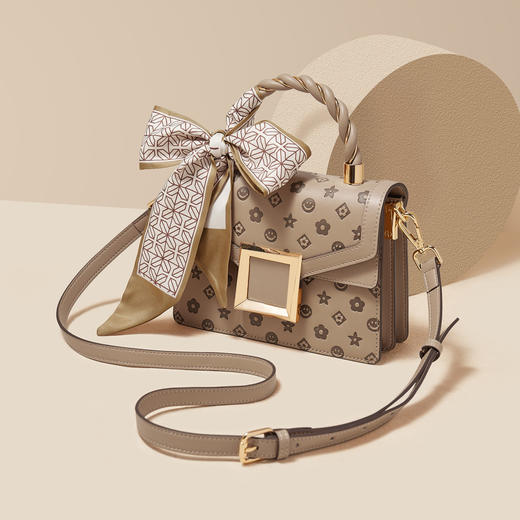 【立减30元】Safiya/索菲娅牛皮2022新款时尚单肩包包女式斜挎包手提女包SF954016Y 商品图0