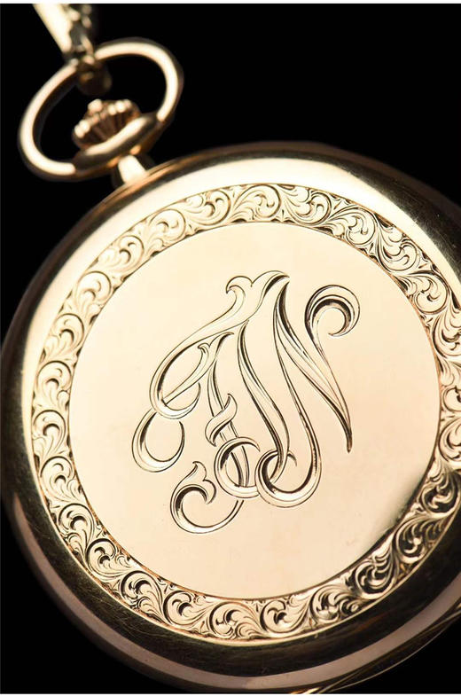 独角鹿西洋古董1980-1990年代18k黄金怀表 配黄金表链 商品图3