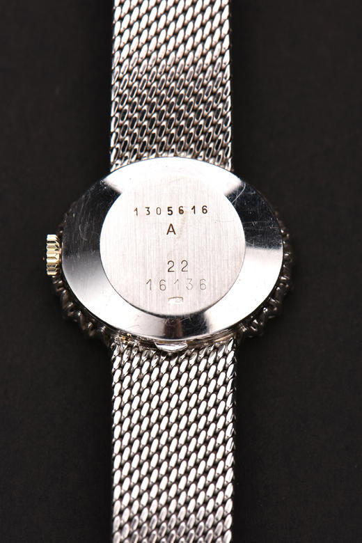 独角鹿西洋古董手表瑞士钟表品牌女士黑盘18K白金钻石机械腕表 商品图3