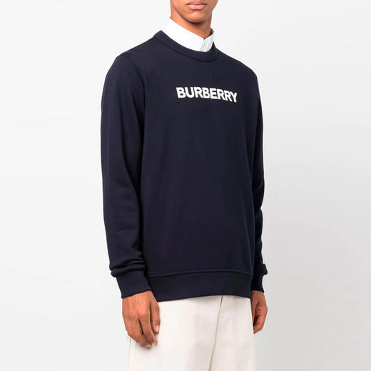 BURBERRY 巴宝莉 男士棉质字母徽标印花圆领长袖卫衣 黑色 8058281 B2871 商品图1