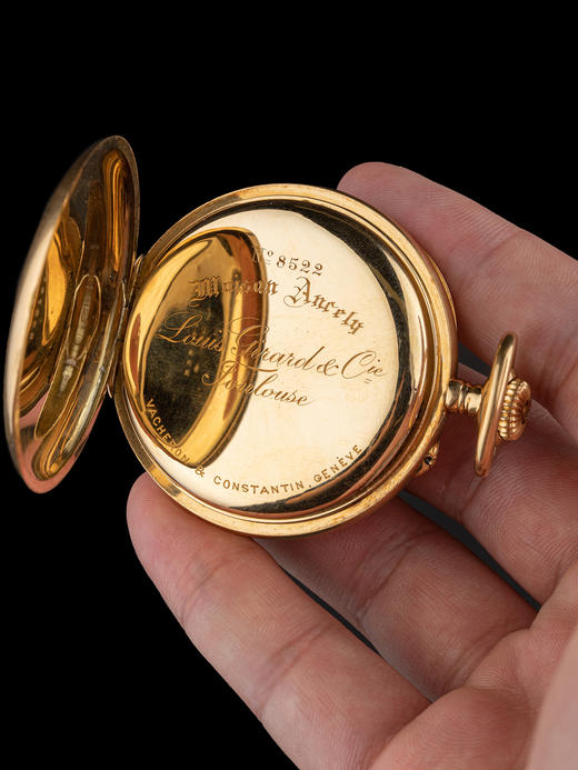 独角鹿西洋古董瑞士钟表世家奢侈品牌白色珐琅表盘18k黄金怀表 商品图3