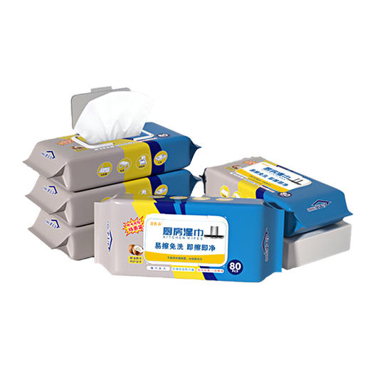 【3包/5包】厨房湿巾去油污家用超大号加厚款一擦干净清洁油烟机 商品图4