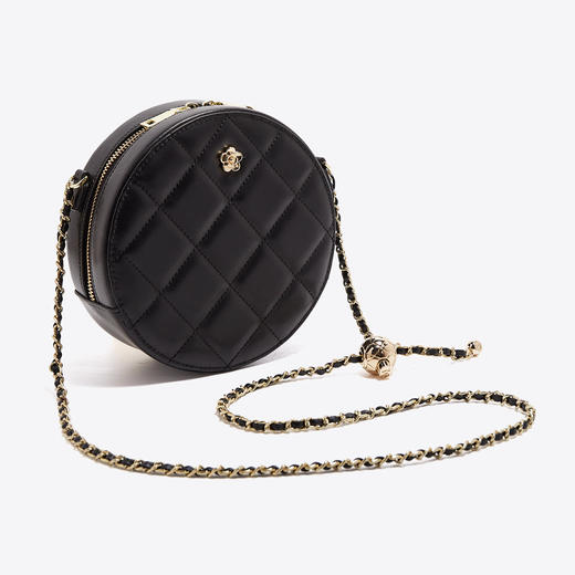 【预热双12】Safiya/索菲娅二层牛皮2022新款链条包小圆包单肩包女斜挎包女包SF953014Y 商品图3