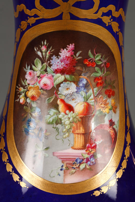 独角鹿西洋古董1880年代法国铜鎏金塞弗尔瓷瓶古董台灯 商品图2