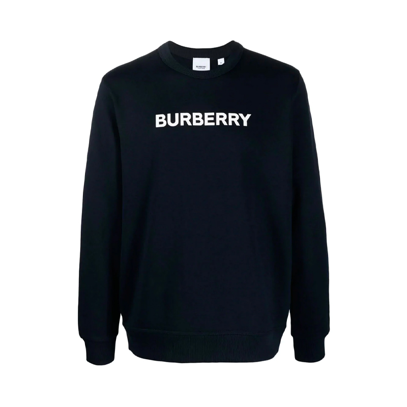 BURBERRY 巴宝莉 男士棉质字母徽标印花圆领长袖卫衣 藏青色 8058281 B2871