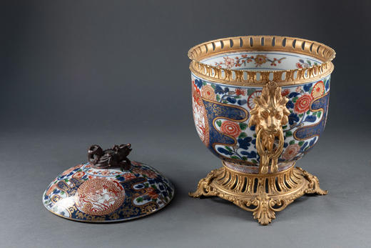 独角鹿西洋古董1880年代法国+日本出品铜鎏金伊万里瓷香薰炉摆件 商品图2