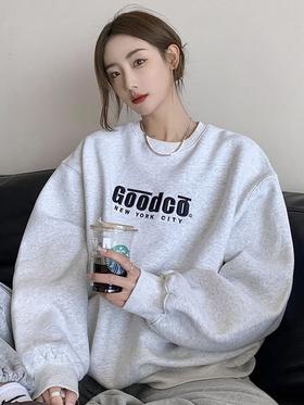 【港风简易潮流薄款男女卫衣】灰色oversize卫衣女2022新款春秋美式复古宽松炸街超火薄款上衣潮