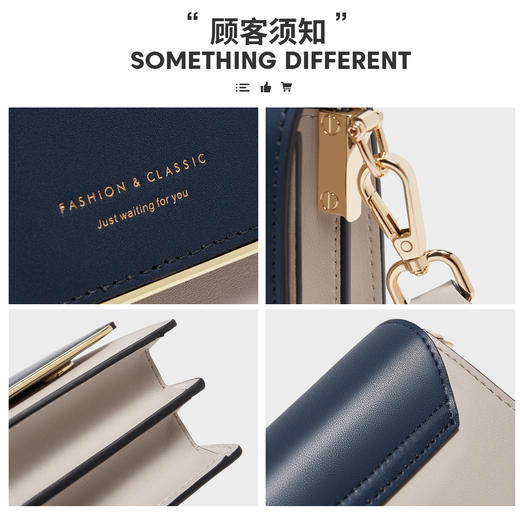 Safiya/索菲娅牛皮2022新款小方包单肩包包女式斜挎包女包SF997007Y 商品图4