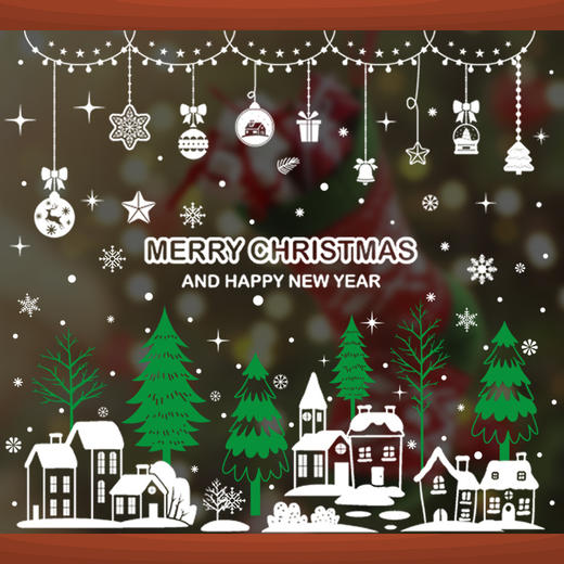 【圣诞装饰】-圣诞贴纸圣诞老人麋鹿雪人静电贴纸 商品图0