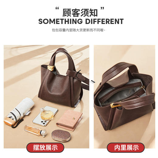Safiya/索菲娅2022新款头层牛皮水桶包单肩包包女斜挎包手提女包SF9136029Y 商品图5