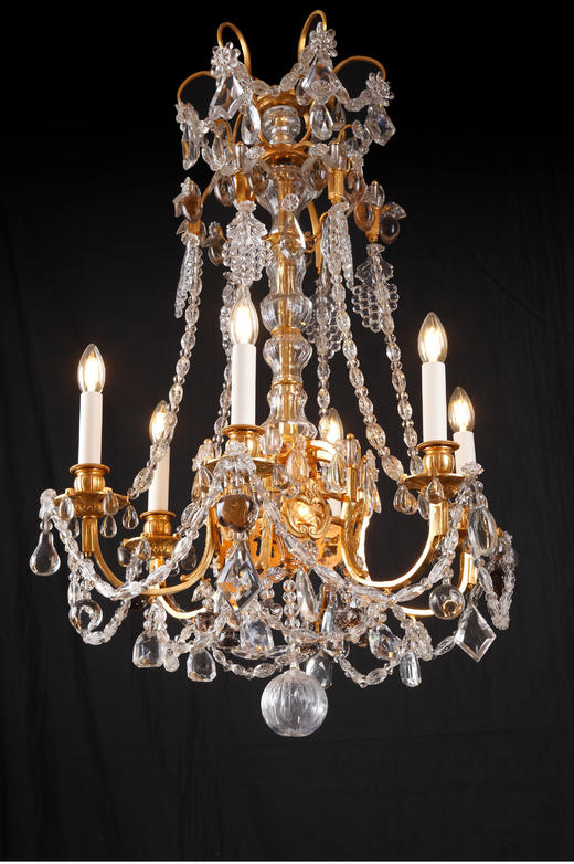 独角鹿西洋古董法国路易十六风格花果主题铜鎏金双色水晶枝形吊灯 商品图1