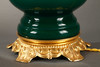 独角鹿西洋古董1950年代法国铜鎏金绿色梨形瓷瓶古董台灯一对 商品缩略图2