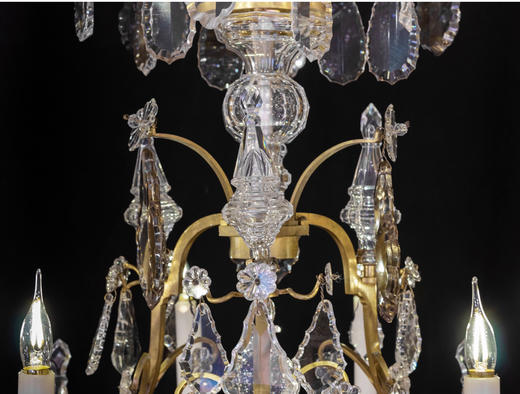 独角鹿西洋古董法国路易十五风格烛台造型铜鎏金巴卡拉水晶吊灯 商品图2