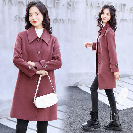 双面羊绒简约时尚保暖羊毛呢子大衣外套HR-213226 商品图1