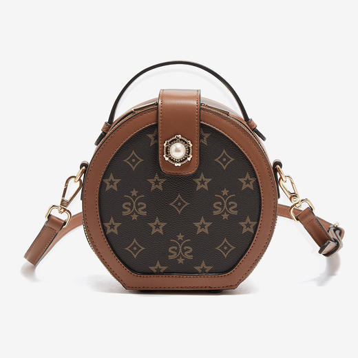 Safiya/索菲娅2022新款印花小圆包单肩包包女式斜挎包手提女包SF9158017Y 商品图3