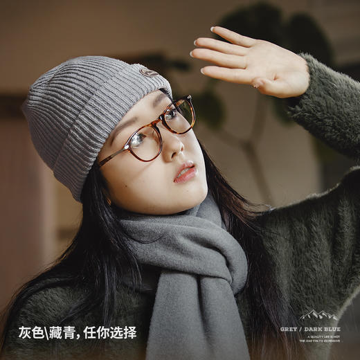 马登女装美式复古休闲针织冷帽秋冬新款毛线百搭堆堆帽保暖月子帽 商品图2