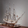 独角鹿西洋古董英国牛骨雕刻细木镶嵌80门大炮三桅大船模型摆件 商品缩略图0