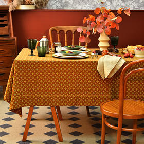 蒲纹系列长方形桌布节日氛围棉质桌布