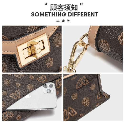 Safiya/索菲娅2022新款印花链条包复古单肩包包女式斜挎包女包SF9140026Y 商品图4