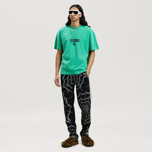 PALM ANGELS 棕榈天使 男士棉质盒子标志印花圆领短袖T恤 绿色 PMAA065F22JER001 5501 商品图3