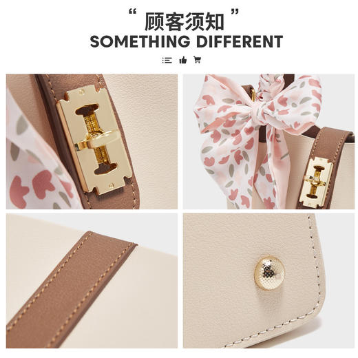 Safiya/索菲娅牛皮2022新款水桶包单肩包包女式斜挎包手提女包SF986003Y 商品图4