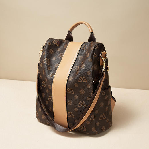 Safiya/索菲娅2022新款印花大容量包包女款双肩背包双肩包女包SF9111007Y 商品图0