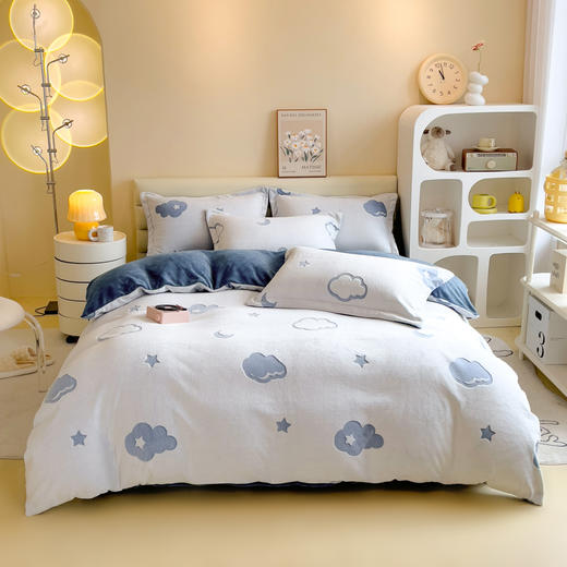 立体剪花牛奶绒保暖四件套床单款、床笠款 商品图8