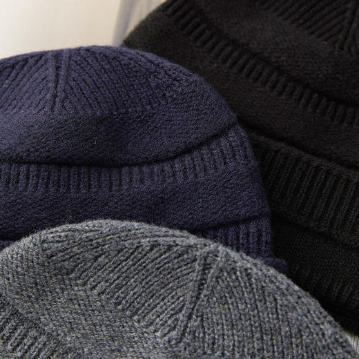 【100羊毛 厚实保暖】罗蒙秋冬季防风保暖针织帽子男休闲百搭线帽 商品图5