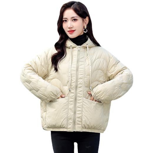 羽绒服女短款，冬季宽松轻薄连帽外套冬面包服韩版白鸭绒HR-25219 商品图4