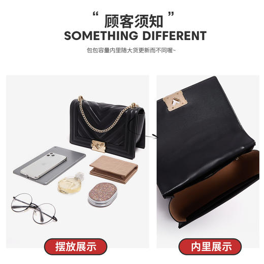 【立减30元】Safiya/索菲娅二层牛皮2022新款链条包菱格包单肩包女斜挎包女包SF997005Y 商品图6