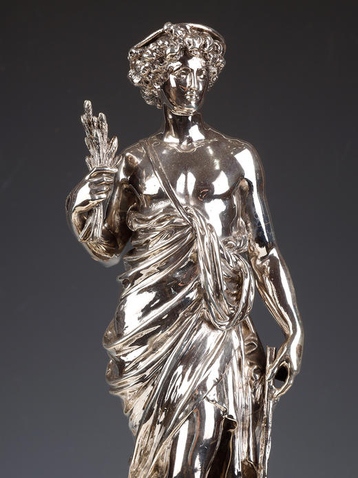 独角鹿西洋古董银器工坊昆庭谷物女神Ceres主题纯银精雕餐桌摆件 商品图4