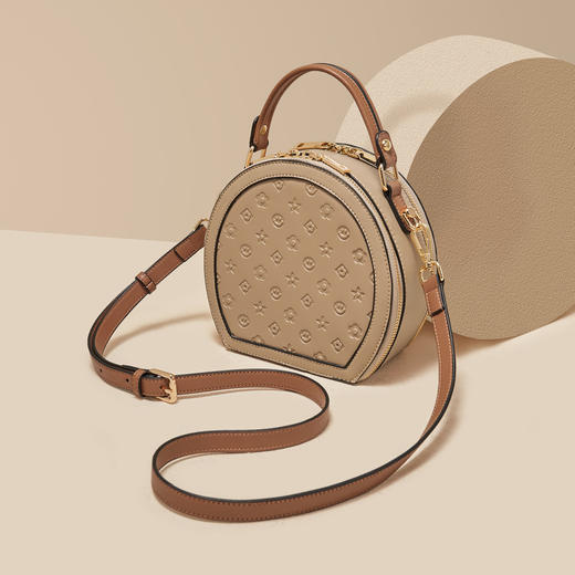 Safiya/索菲娅牛皮2022新款手机包小圆包单肩包女式斜挎包女包SF9158021Y 商品图1