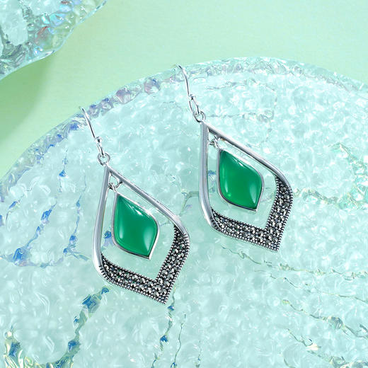 子佩集S925银【晴雨冉冉】绿玉髓耳环【CY361054】2211 商品图1