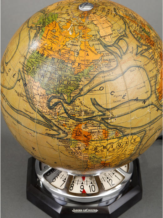独角鹿西洋古董瑞士奢侈钟表品牌出品地球仪造型发光座钟 商品图3