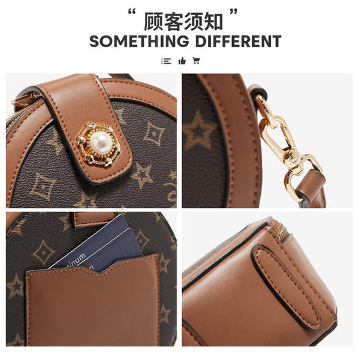 Safiya/索菲娅2022新款印花小圆包单肩包包女式斜挎包手提女包SF9158017Y 商品图7