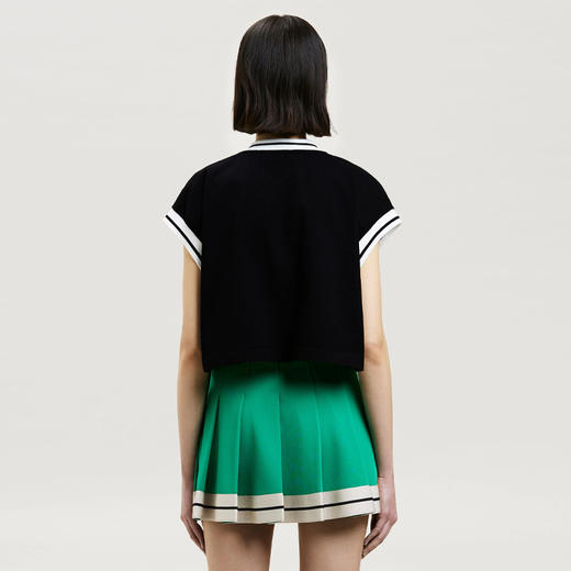 PALM ANGELS 棕榈天使 女士棉质断头熊徽标印花大学短袖T恤 黑色 PWAC013F22JER001 1060 商品图2