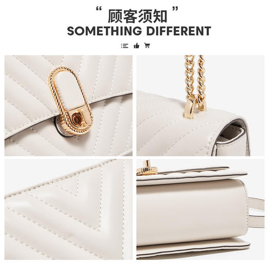 Safiya/索菲娅二层牛皮包包2022新款链条包单肩包女式斜挎包女包SF954014Y 商品图9