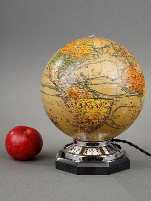 独角鹿西洋古董瑞士奢侈钟表品牌出品地球仪造型发光座钟 商品图1