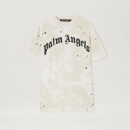 PALM ANGELS 棕榈天使 男士棉质亮片字母徽标印花圆领短袖T恤 白色 PMAA072F22JER005 0310 商品图0