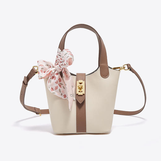 Safiya/索菲娅牛皮2022新款水桶包单肩包包女式斜挎包手提女包SF986003Y 商品图2