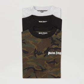 PALM ANGELS 棕榈天使 男士棉质字母徽标印花圆领短袖T恤三件装 混色 PMAA070F22JER001 8484