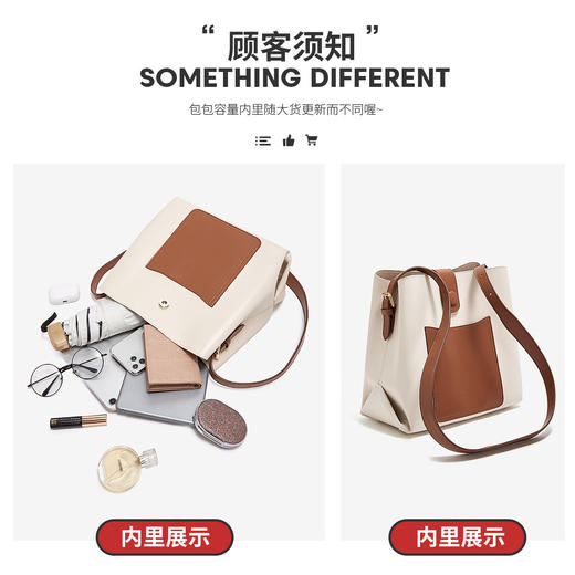 Safiya/索菲娅二层牛皮2022新款水桶包单肩包女斜挎包手提包女包SF9136030Y 商品图4