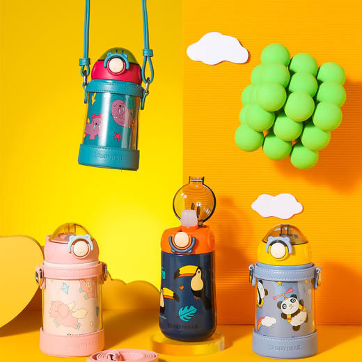 杯具熊顽趣学饮保温杯儿童鸭嘴380ML  BJX-10 商品图2