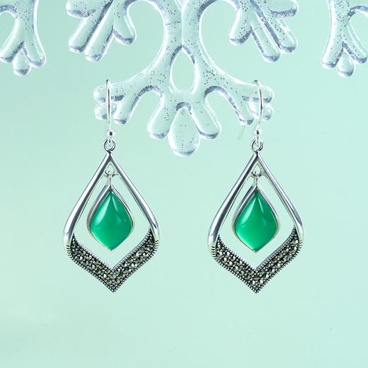 子佩集S925银【晴雨冉冉】绿玉髓耳环【CY361054】2211 商品图4