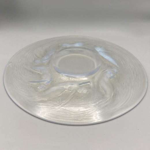 独角鹿西洋古董1921年法国莱俪签名新艺术时期欧泊水晶盘Ondines 商品图1