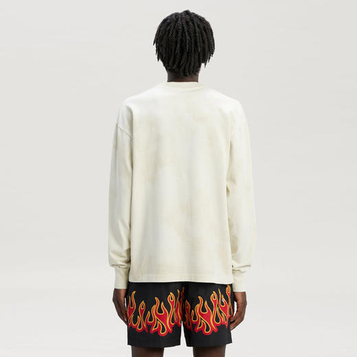 PALM ANGELS 棕榈天使 男士棉质燃烧标志印花圆领长袖卫衣 白色 PMAB002F22JER002 0310 商品图2