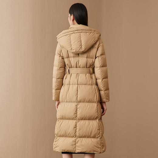 EITIE爱特爱冬季新款白鸭绒连帽保暖羽绒服女中长款6811512 商品图4
