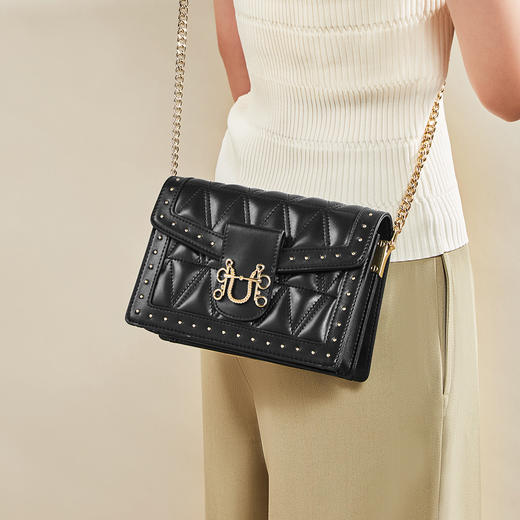 Safiya/索菲娅二层牛皮2022新款手机包链条包单肩包女斜挎包女包SF997003Y 商品图1