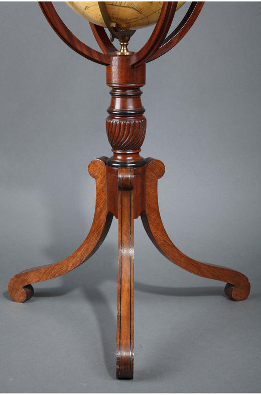 独角鹿西洋古董美国Gilman Joslin签名桃花心木三脚架落地地球仪 商品图2