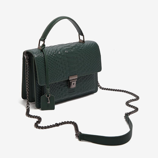 Safiya/索菲娅头层牛皮2022新款小方包单肩包包女斜挎包手提女包SF953019Y 商品图1